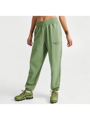 Nike Sportswear Phoenix Fleece Oversized High Waist Bol Yeşil Kadın Eşofman Altı FN7716-386