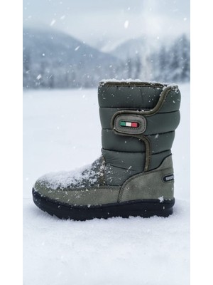 papucumun dünyası Su Geçirmez Kaymaz Taban Içi Kürklü Uzun Bot Erkek ve Kızlar Için   Kar Botu