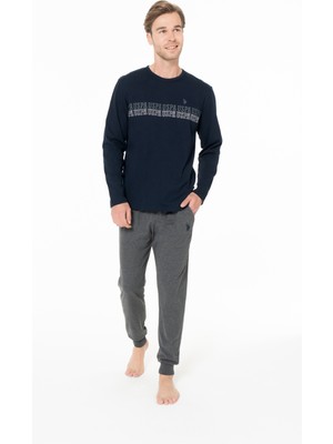 U.s. Polo Assn. Erkek Pamuklu Lisanslı Pijama Takımı 18953-LACİVERT-2XL