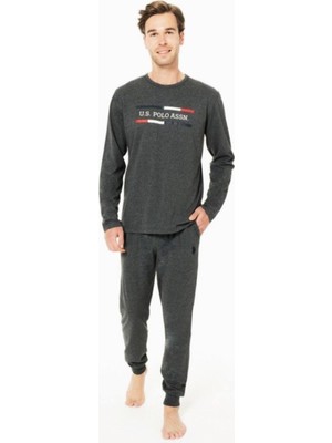 U.s. Polo Assn. Erkek Kışlık Uzun Kol Pijama Takım 18951-ANTRASİT-M