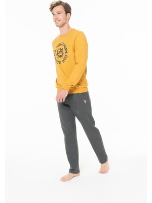U.s. Polo Assn. Erkek Pamuklu Lisanslı Pijama Takımı 18940-HARDAL-M