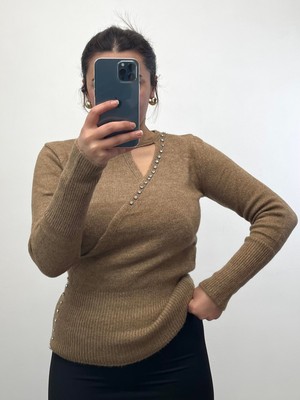 Nisum Moda Taşlı Yumoş Triko Bluz