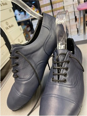 Bitangosu Lacivert Hakiki Deri Yeni Rahat Kalıp Erkek Tango, Dans ve Salon Ayakkabısı