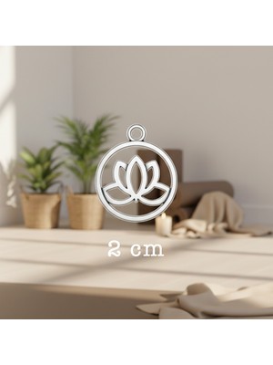 Trakya Tattoo Gümüş Kaplama Lotus Çiçeği Kolye Ucu - Yoga ve Spiritüel Temalı Minimalist Takı