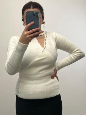 Nisum Moda Taşlı Yumoş Triko Bluz