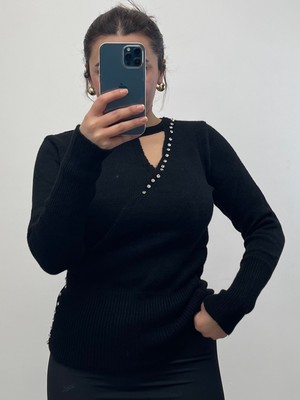 Nisum Moda Taşlı Yumoş Triko Bluz