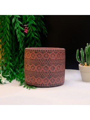 BGG Dantel Işlemeli Elyapımı Dekoratif Beton Saksı