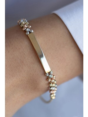 Oroline Kuyumculuk 14 Ayar Isim Yazılabilen Altın Dorika Toplu Kadın Bileklik