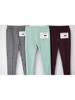 İncili 3'lü Kışlık Jakarlı Çocuk Tayt Seti – Sıcak ve Rahat - (Lila - Bordo - Çağla)