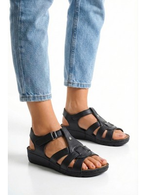 Ortapedik Taban Cırtlı Sandalet Şık Modern Günlük Sandalet