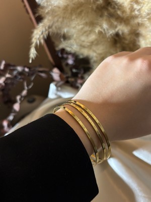 Aurı Üçlü Altın Kaplama Ajda Bilezik