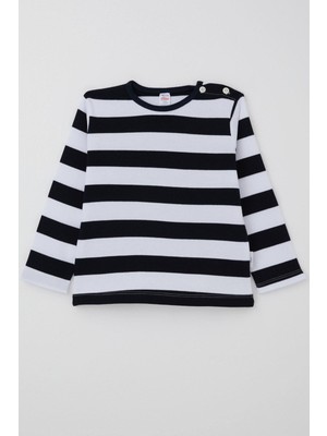 Breeze Erkek Bebek Uzun Kollu Tişört Patlı 9 Ay-3 Yaş, Lacivert