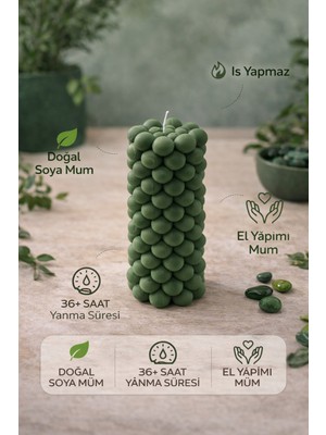 Flow Home Soya Mum,dekoratif Lüks & El Yapımı Doğal Mum,uzun Yanma Süreli Şık Ev Hediyesi,ev Süsü Yeşil 360 G