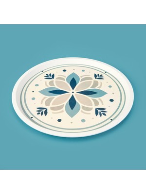 Evidea Kitchen Toya Yuvarlak Küçük Tepsi - Renkli - 31 cm