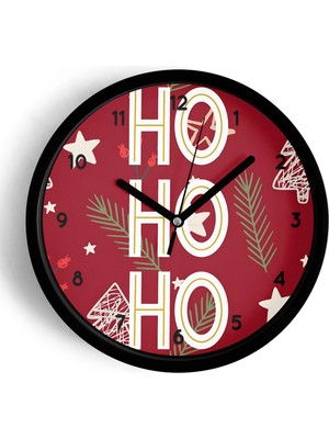 JHAAR Yılbaşı Temalı Dekoratif Duvar Saati – Yeni Yıl Hediyesi & Modern Tasarım - 25cm - Önü Camlı Siyah Kasa