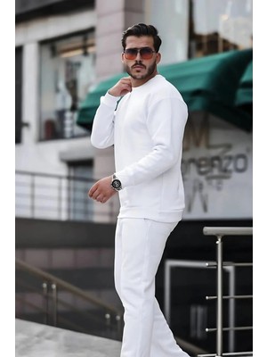 Yakamel Erkek 3iplik Oversıze Paçası Lastikli Bisiklet Yaka Eşofman Takımı