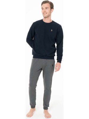 U.s. Polo Assn. U.s Polo Assn. 18995 Erkek Uzun Kollu Bisiklet Yaka Paçası Bantlı Rahat Ev Giyim-Lacivert-Lacivert-2xl
