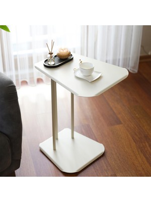 He Global Koltuk Yanı C Sehpa - Krem - 51X40X32 cm