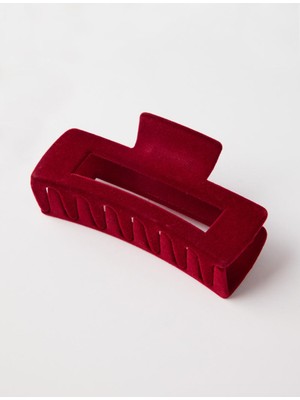 Jimmy Key Bordo Süet Görünümlü Mandal Toka