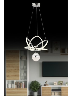 Lotus Krom Tek Toplu Lüks Akgül Avize