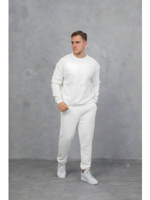 Yakamel Erkek 3iplik Oversıze Paçası Lastikli Eşofman Takımı