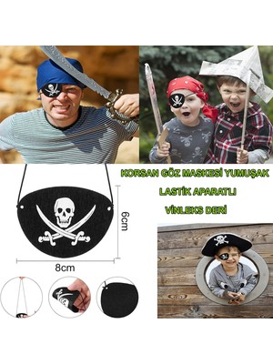 BT Teknik Vinleks Deri Korsan Göz Bandı Lastikli