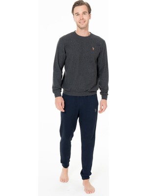 U.s. Polo Assn. U.s Polo Assn. 18995 Erkek Uzun Kollu Bisiklet Yaka Paçası Bantlı Rahat Ev Giyim-Antrasit-Antrasit-S