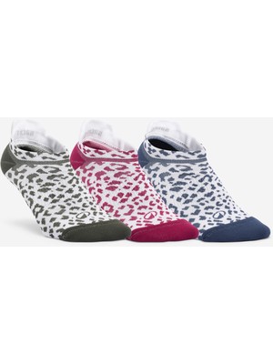 Decathlon Domyos Kadın Spor Çorabı - 3'lü Set - Leopar Desenli