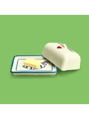 Evidea Kitchen Bold Heart Tereyağlık ve Peynirlik - Renkli - 15x9 cm