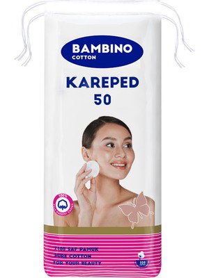 Bambino Makyaj Temizlemepamuğu Kareped 50'li X4