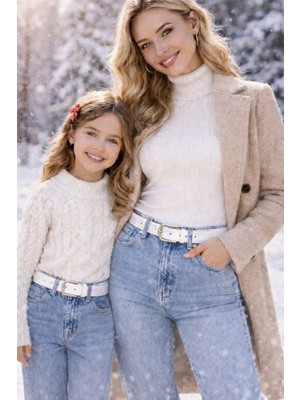 Canaris Anne Kız Kemer Seti Deri 3 cm Şık Kemer Kot ve Kumaş Pantolonlara Uygun (Ayrı Ayrı Fiyatlandırılır)