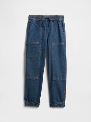 Gap Erkek Çocuk Mavi Relaxed Pull-On Denim Jogger Pantolon