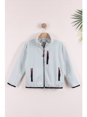 Monox Çocuk Lastik Manşetli Fermuarlı 3 Cepli Unisex Polar Ceket