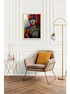 Marsilyan Atatürk Ahşap Çerçeveli Tablo 30 x 42