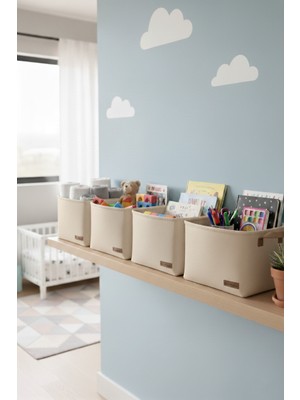 Luxway Home 4`lü Orta Boy Dolap Içi Çamaşır Çocuk Odası Oyuncak Düzenleyici Katlanır Saklama Sepeti
