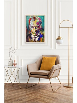 Marsilyan Atatürk Ahşap Çerçeveli Tablo 30 x 42