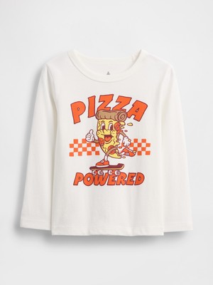 Gap Erkek Bebek Beyaz Grafik Baskılı T-Shirt