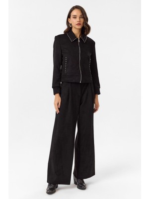 Tiffany & Tomato Bol Paça Süet Pantolon