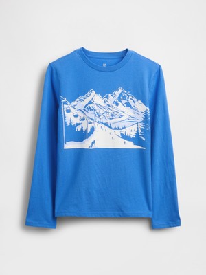 Gap Erkek Çocuk Açık Mavi Grafik Baskılı T-Shirt