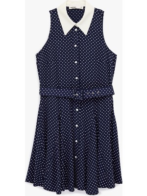 Koton Viskon Kolsuz Gömlek Yaka Düğmeli Elbise