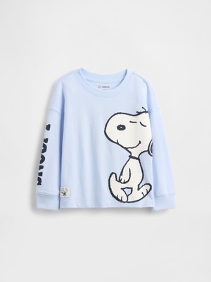 Gap Erkek Bebek Açık Mavi Peanuts Grafik Baskılı T-Shirt