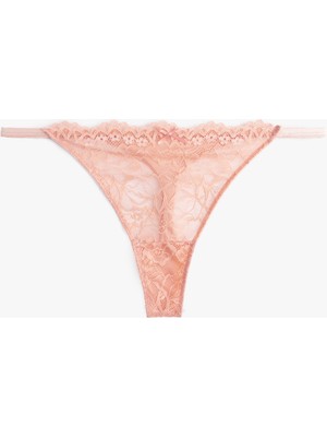 Koton Yanları Ipli Transparan Dantelli String Külot