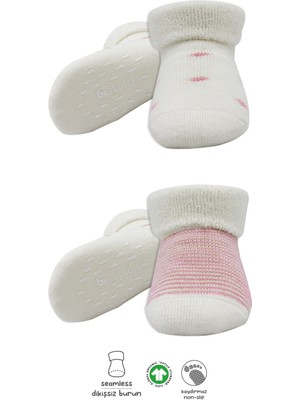 Bistyle 2'li Havlu Soket Kaymaz Çorap 10504 Ekru Pudra