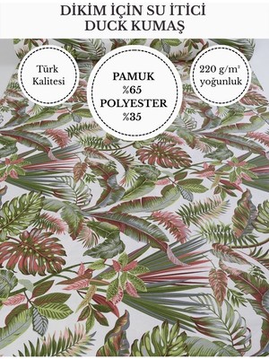 Fabricstown Desenli Su Itici Duck Kumaş | %65 Pamuk %35 Polyester | Masa Örtüsü, Runner ve Döşemelik Kumaş