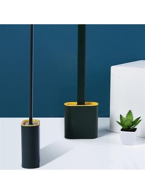 İlk El Grup Duvara Monte Edilebilir Kapaklı Askılı Klozet Yumuşak Silikon Başlıklı Tuvalet Fırçası Set