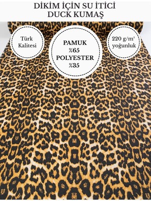 Fabricstown Desenli Su Itici Duck Kumaş | %65 Pamuk %35 Polyester | Masa Örtüsü, Runner ve Döşemelik Kumaş