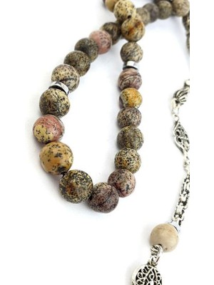 Madagaskar Akik Taşlı Çelik Püsküllü Tasarım Tesbih