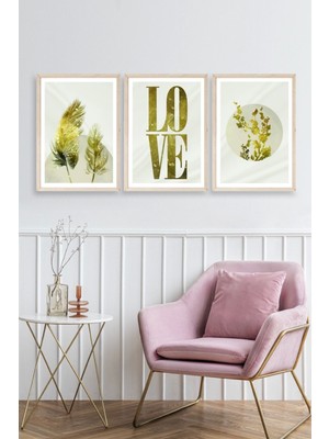 Marsilyan Manzara Üçlü Ahşap Çerçeveli Tablo 30 x 42