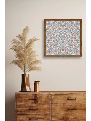 Marsilyan Mandala Ahşap Çerçeveli Tablo 42 x 42