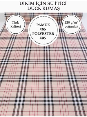 Fabricstown Desenli Su Itici Duck Kumaş | %65 Pamuk %35 Polyester | Masa Örtüsü, Runner ve Döşemelik Kumaş